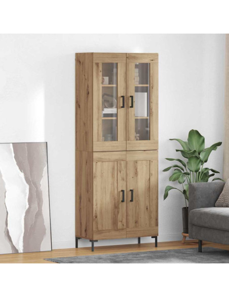 Credenza 2 pcs Rovere artigianale Legno multistrato