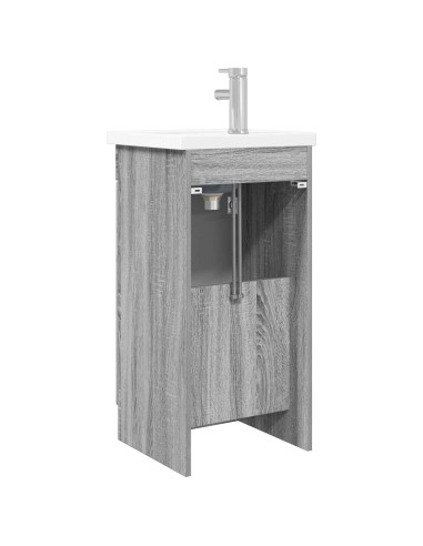 Mobile da bagno con lavabo Sonoma grigio 42 x 40 x 84,5 cm