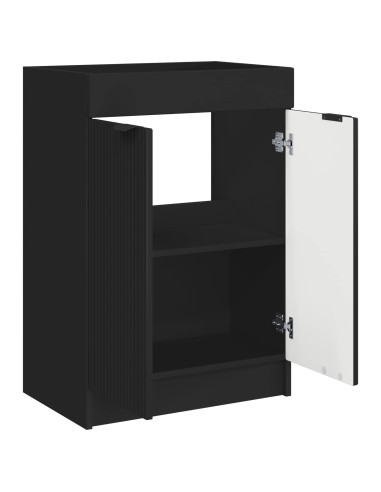 Mobiletto da bagno sotto il lavello Nero 56 x 37,5 x 81 cm