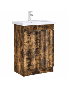 Mobiletto da bagno sotto il lavello Rovere Fumo 2