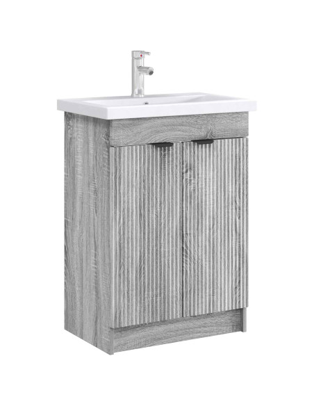 Mobiletto da bagno sotto il lavello Sonoma grigio