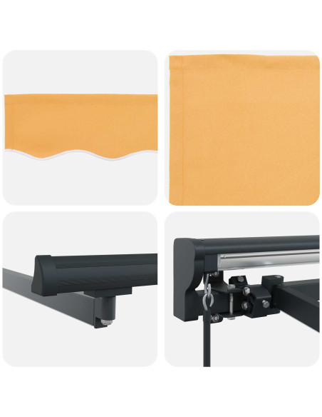 Cornice per Tenda Manuale con LED Sabbia 4,5 × 3,5 m