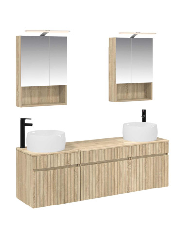 Set di Armadi da Bagno 5 pcs Rovere Sonoma 50 x 14,5 x 70 cm
