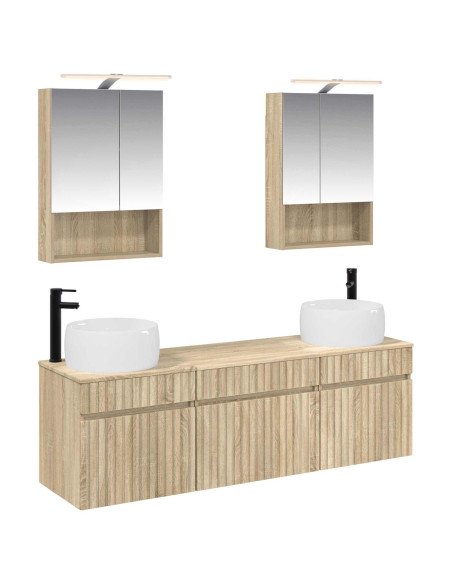 Set di Armadi da Bagno 5 pcs Rovere Sonoma 50 x 14,5 x 70 cm