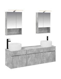 Set di Armadi da Bagno 5 pcs Grigio Cemento 50 x 14,5 x 70 cm