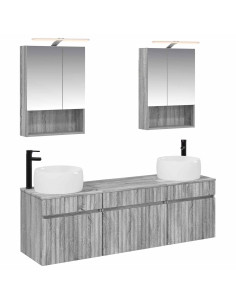 Set di Armadi da Bagno 5 pcs Sonoma grigio 50 x 14,5 x 70 cm