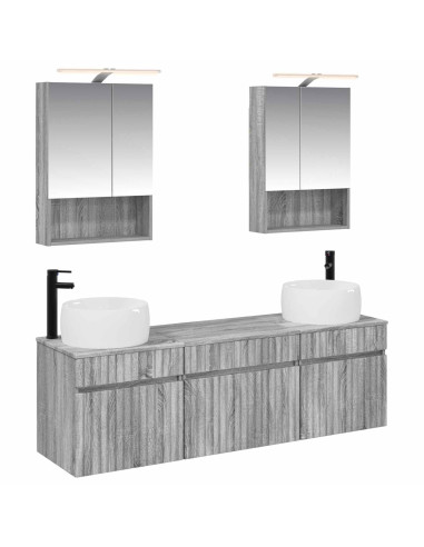 Set di Armadi da Bagno 5 pcs Sonoma grigio 50 x 14,5 x 70 cm