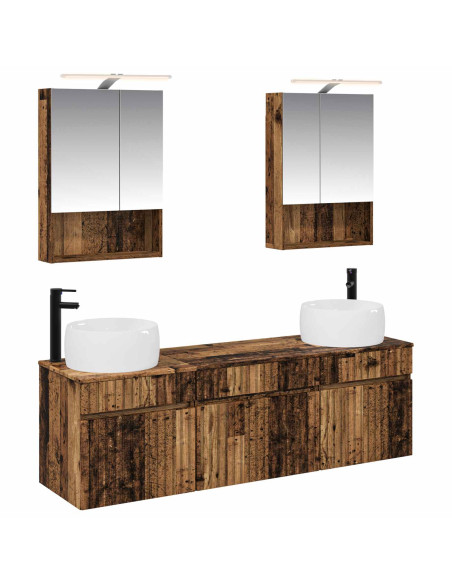 Set di Armadi da Bagno 5 pcs Legno antico 50 x 14,5 x 70 cm