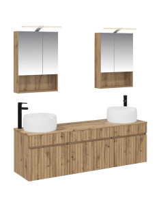Set di Armadi da Bagno 5 pcs Rovere Artigianale