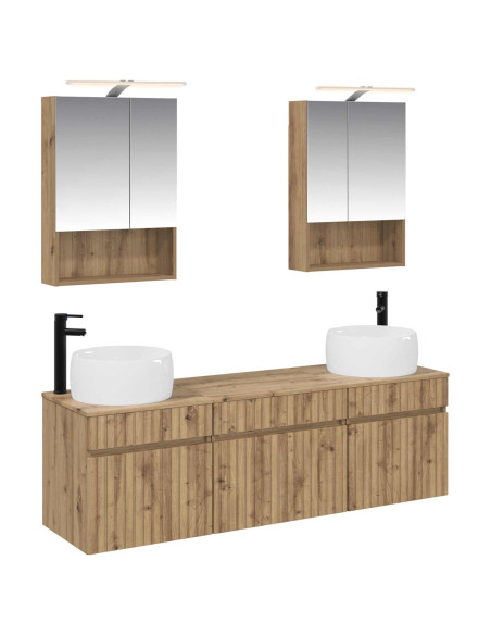 Set di Armadi da Bagno 5 pcs Rovere Artigianale