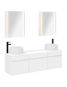 Set di Armadi da Bagno 5 pcs Bianco 53 x 15,5 x 70 cm
