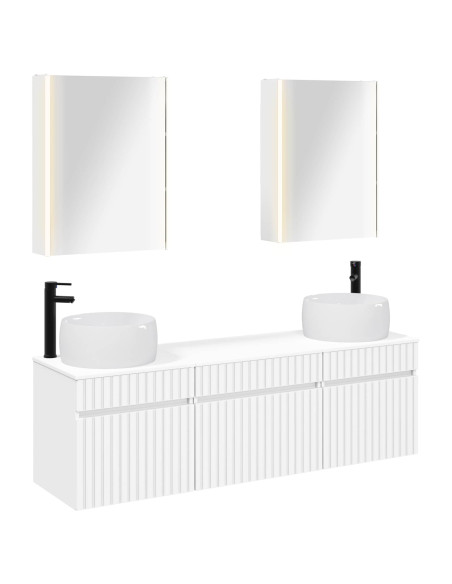 Set di Armadi da Bagno 5 pcs Bianco 53 x 15,5 x 70 cm