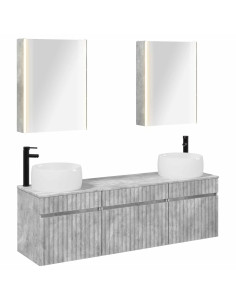 Set di Armadi da Bagno 5 pcs Grigio Cemento 53 x 15,5 x 70 cm