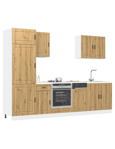 Set Mobili da Cucina 7 pz Kalmar Rovere Artigianale Truciolato