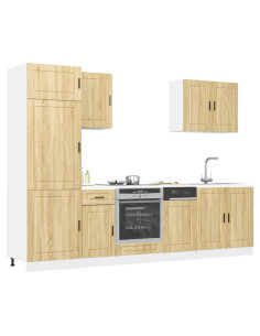Set Mobili da Cucina 7 pz Porto Rovere Sonoma in Truciolato
