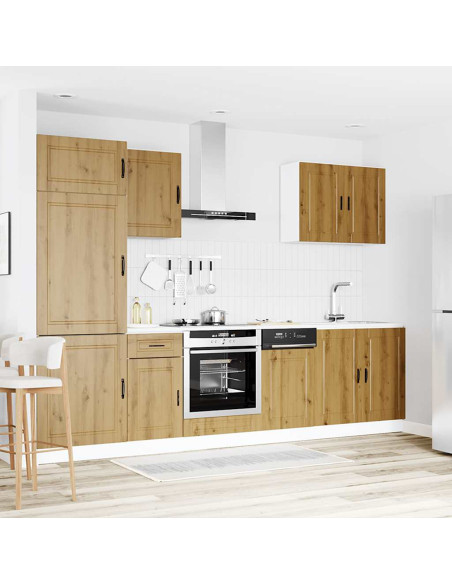 Set Mobili da Cucina 7 pz Kalmar Rovere Artigianale Truciolato