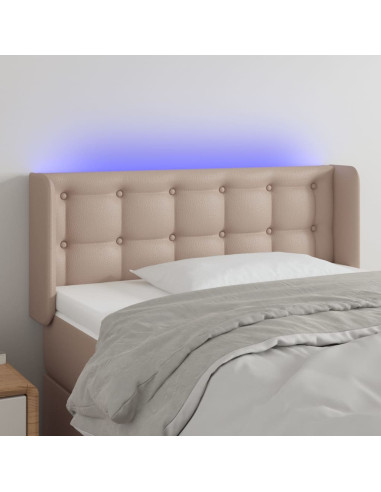 Testiera Cappuccino a LED 93x16x78/88 cm in Similpelle