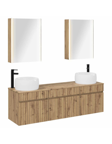 Set di Armadi da Bagno 5 pcs Rovere Artigianale