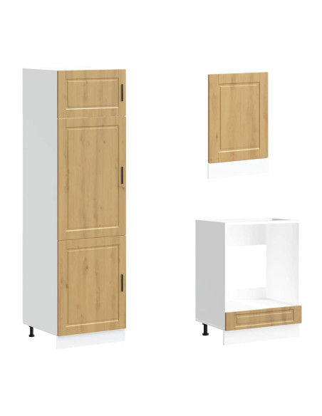 Set Mobili da Cucina 7 pz Kalmar Rovere Artigianale Truciolato