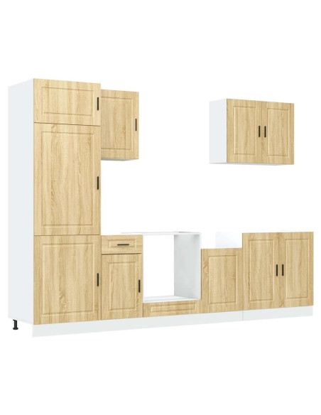 Set Mobili da Cucina 7 pz Porto Rovere Sonoma in Truciolato