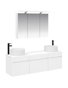 Set di Armadi da Bagno 4 pcs Bianco 100 x 14,5 x 70 cm