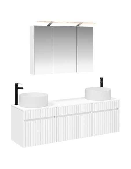 Set di Armadi da Bagno 4 pcs Bianco 100 x 14,5 x 70 cm