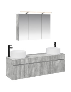 Set di Armadi da Bagno 4 pcs Grigio Cemento 100 x 14,5 x 70 cm