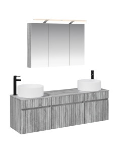 Set di Armadi da Bagno 4 pcs Sonoma grigio 100 x 14,5 x 70 cm