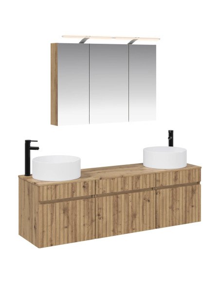Set di Armadi da Bagno 4 pcs Rovere Artigianale