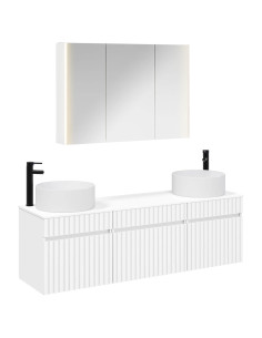 Set di Armadi da Bagno 4 pcs Bianco 103,5 x 15,5 x 70 cm