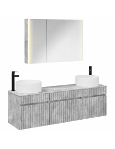 Set di Armadi da Bagno 4 pcs Grigio Cemento