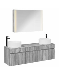 Set di Armadi da Bagno 4 pcs Sonoma grigio 103,5 x 15,5 x 70 cm
