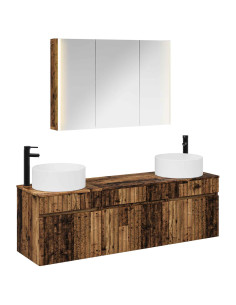 Set di Armadi da Bagno 4 pcs Legno antico 103,5 x 15,5 x 70 cm