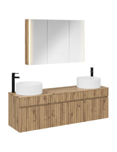 Set di Armadi da Bagno 4 pcs Rovere Artigianale
