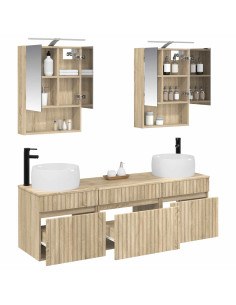 Set di Armadi da Bagno 5 pcs Rovere Sonoma 50 x 14,5 x 70 cm 2