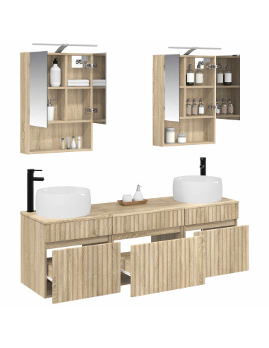 Set di Armadi da Bagno 5 pcs Rovere Sonoma 50 x 14,5 x 70 cm