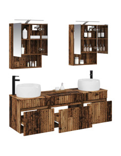 Set di Armadi da Bagno 5 pcs Legno antico 50 x 14,5 x 70 cm 2