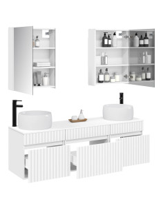 Set di Armadi da Bagno 5 pcs Bianco 53 x 15,5 x 70 cm 2