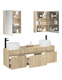 Set di Armadi da Bagno 5 pcs Rovere Sonoma 53 x 15,5 x 70 cm 2