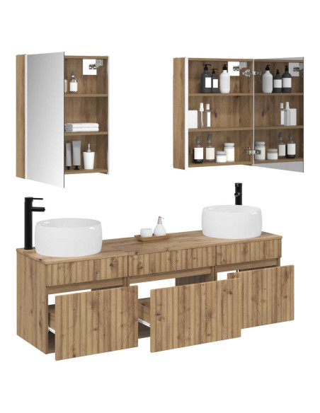 Set di Armadi da Bagno 5 pcs Rovere Artigianale