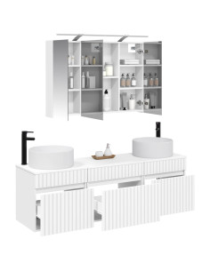 Set di Armadi da Bagno 4 pcs Bianco 100 x 14,5 x 70 cm 2