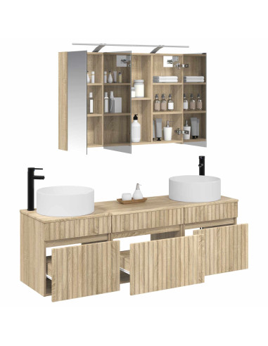 Set di Armadi da Bagno 4 pcs Rovere Sonoma 100 x 14,5 x 70 cm