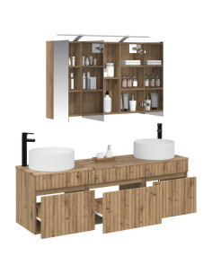 Set di Armadi da Bagno 4 pcs Rovere Artigianale 2