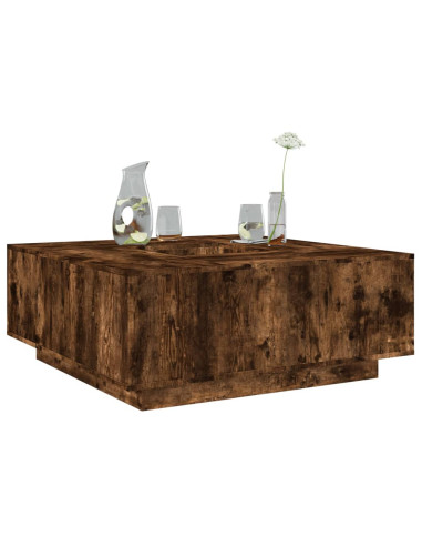 Tavolino da Salotto Rovere Fumo 100x100x40 cm Legno Multistrato
