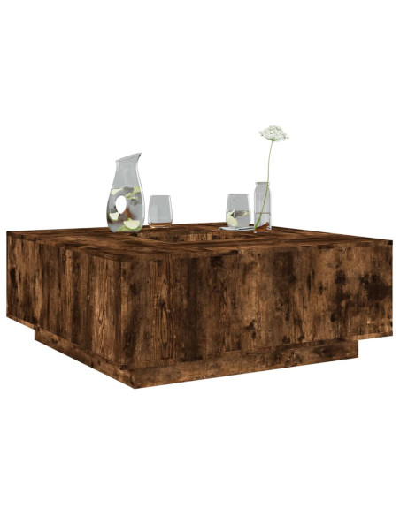 Tavolino da Salotto Rovere Fumo 100x100x40 cm Legno Multistrato