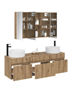 Set di Armadi da Bagno 4 pcs Rovere Artigianale 2