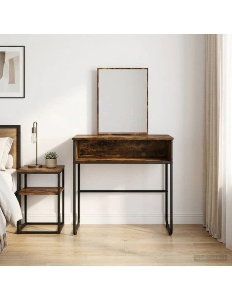 Tavolo da Trucco con lo scaffale Rovere Fumo 81 x 40 x 131 cm
