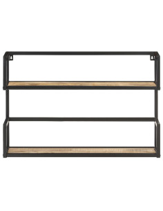 Scaffale a Muro 60x20x60 cm in Legno di Mango Grezzo