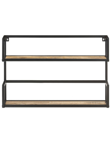 Scaffale a Muro 60x20x60 cm in Legno di Mango Grezzo