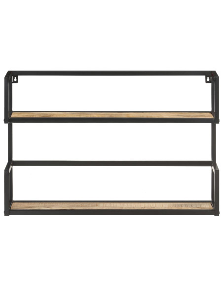 Scaffale a Muro 60x20x60 cm in Legno di Mango Grezzo